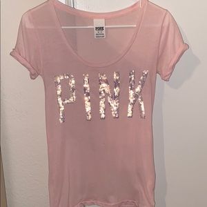 🦋PINK brand pastel pink shirt